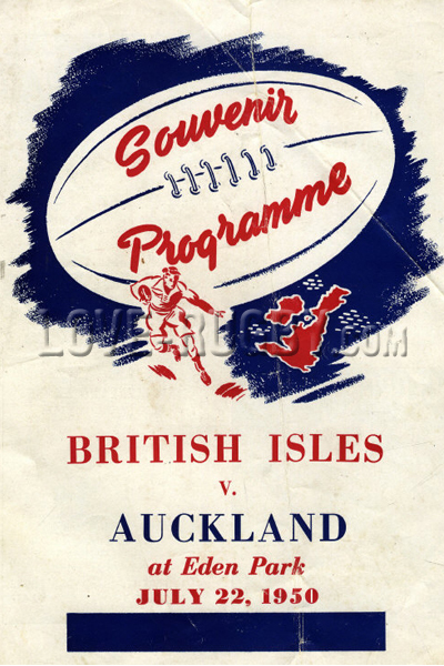 1950 Auckland v British Isles  Rugby Programme